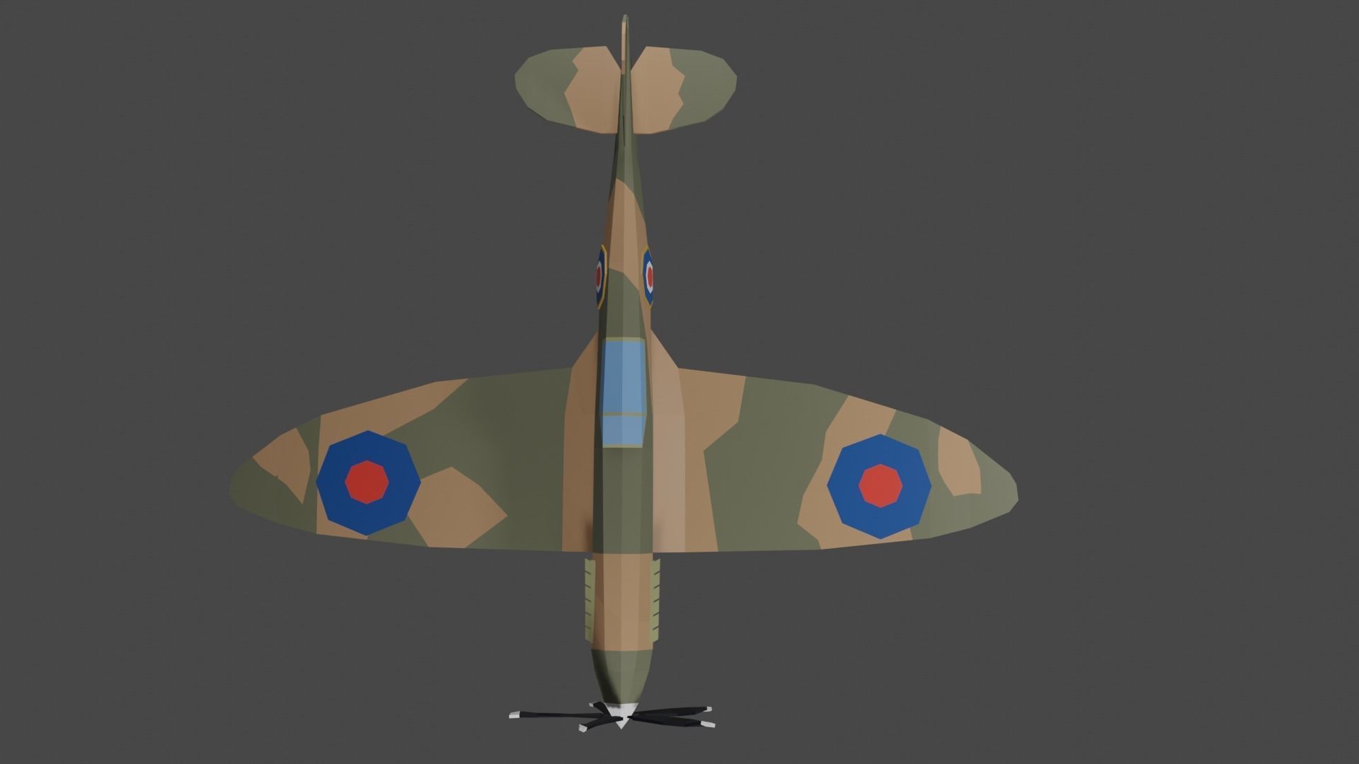 Spitfire Low-poly 3D model_7
