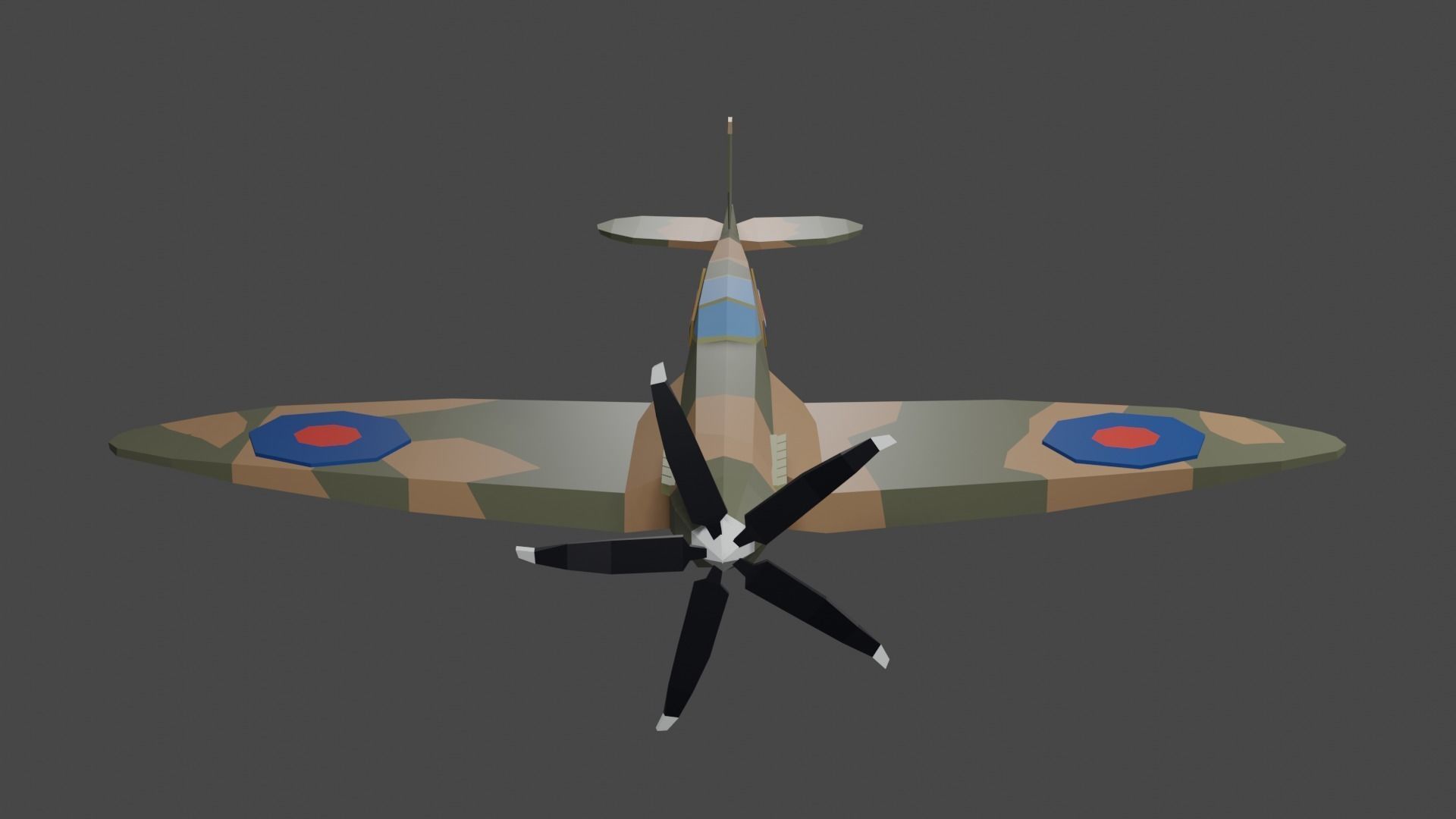 Spitfire Low-poly 3D model_2