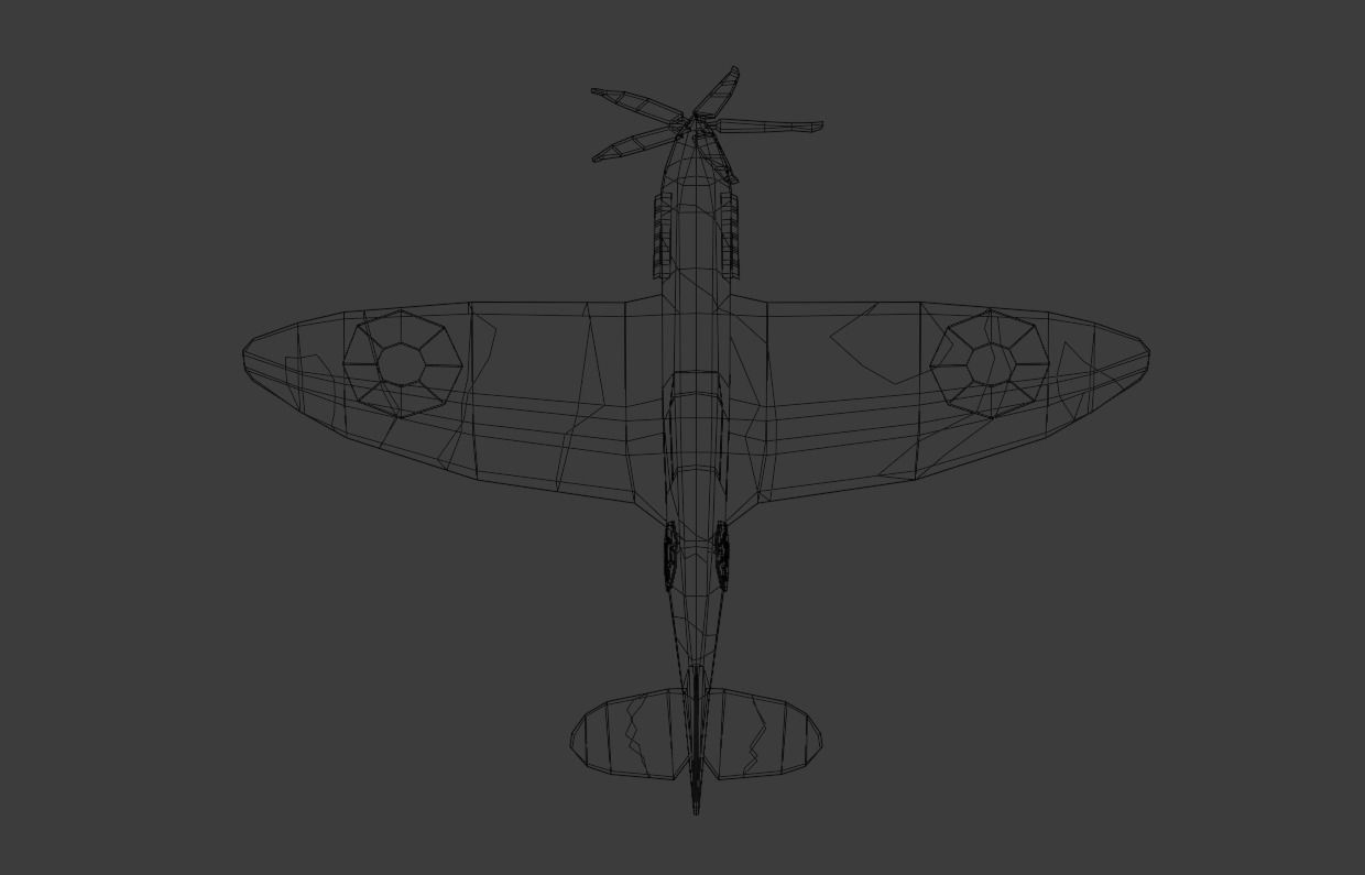 Spitfire Low-poly 3D model_11