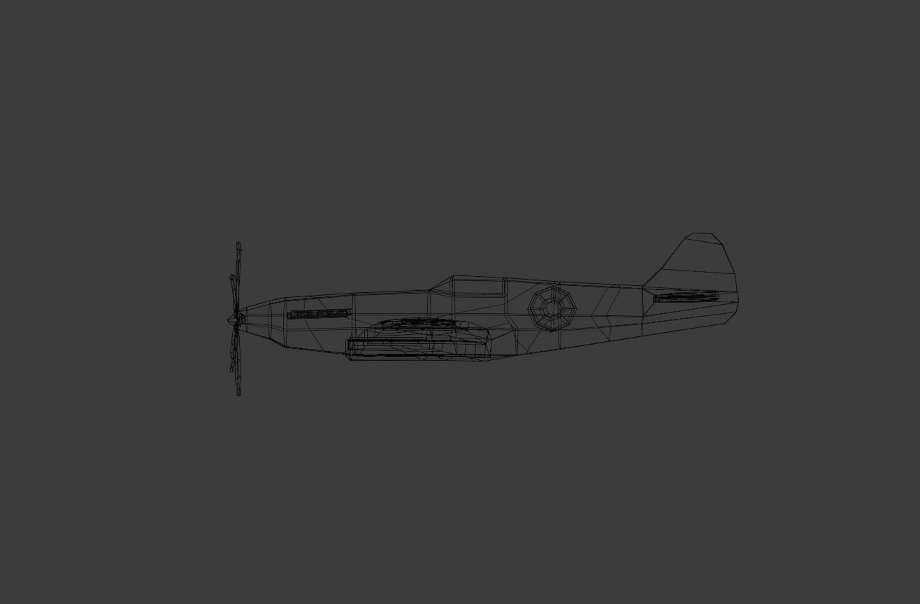 Spitfire Low-poly 3D model_8