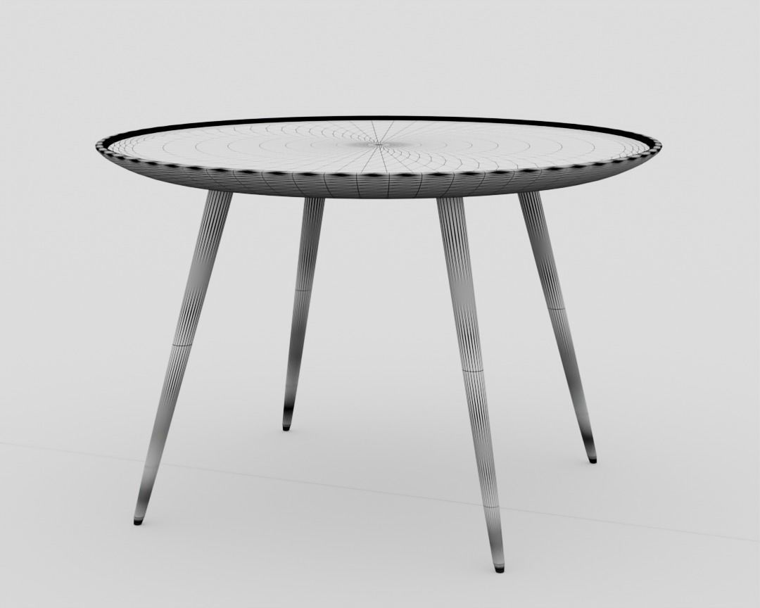 Wooden Table and Chair pack 3D model_6