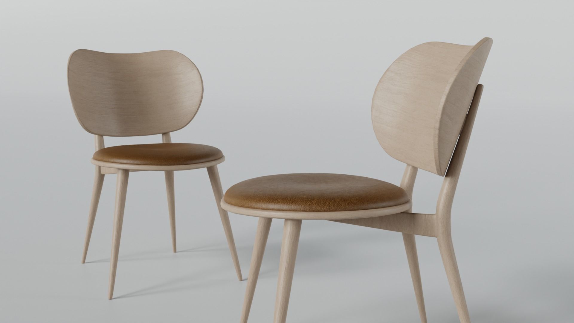 Wooden Table and Chair pack 3D model_2