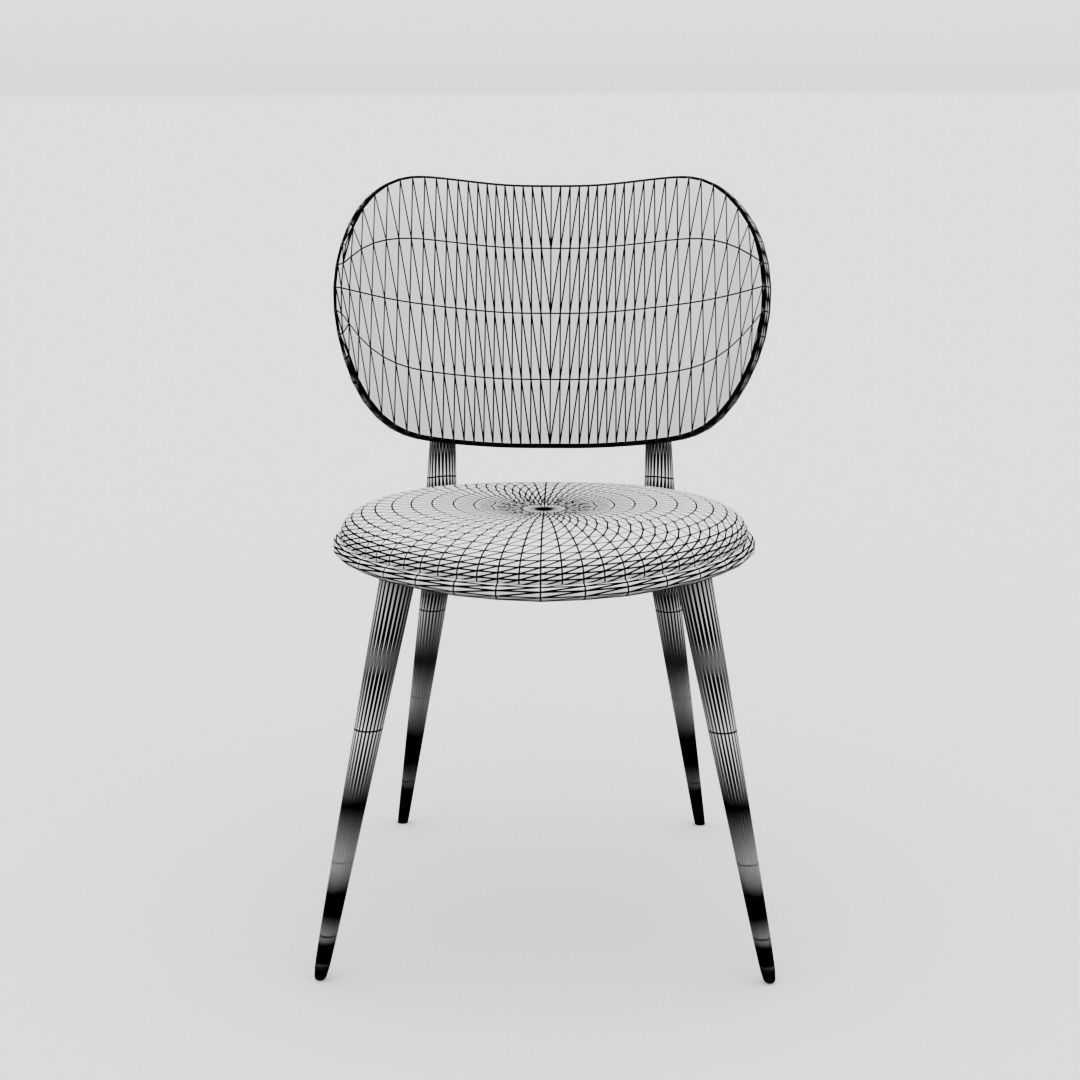 Wooden Table and Chair pack 3D model_4