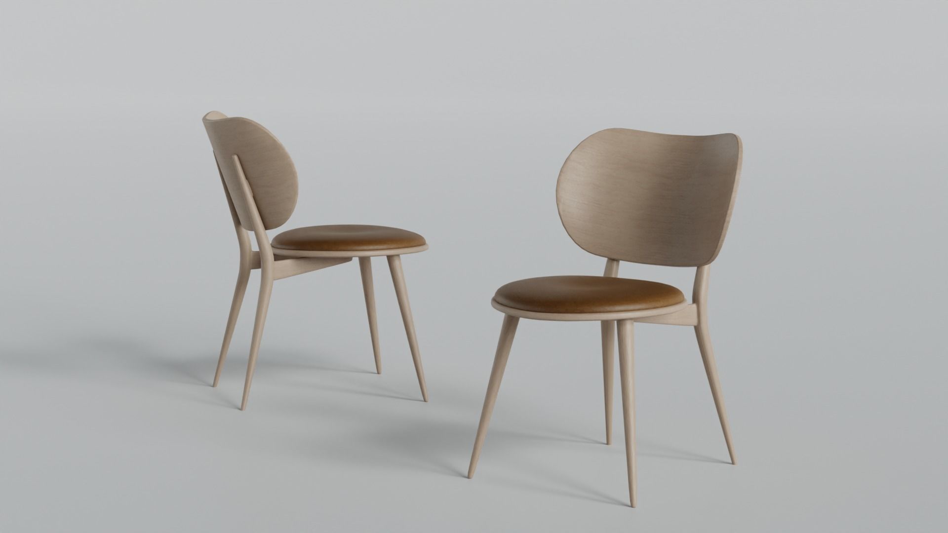 Wooden Table and Chair pack 3D model_8