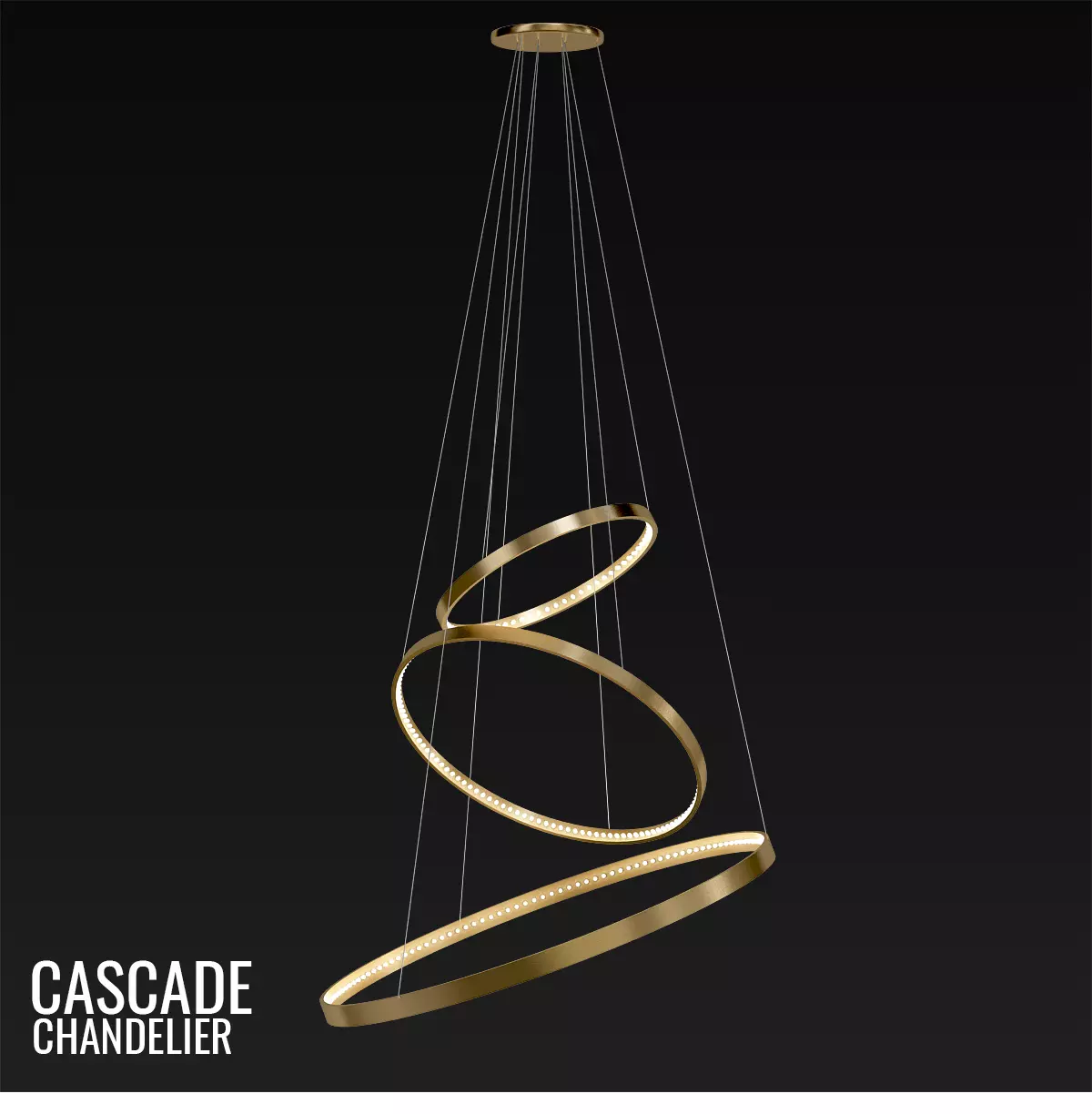 CASCADE pendant light with two rings hanging from it 3D model