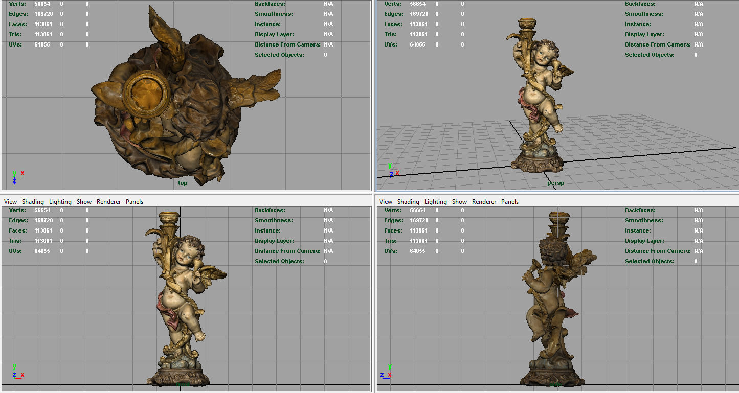 Angel Figure Low-poly 3D model_9