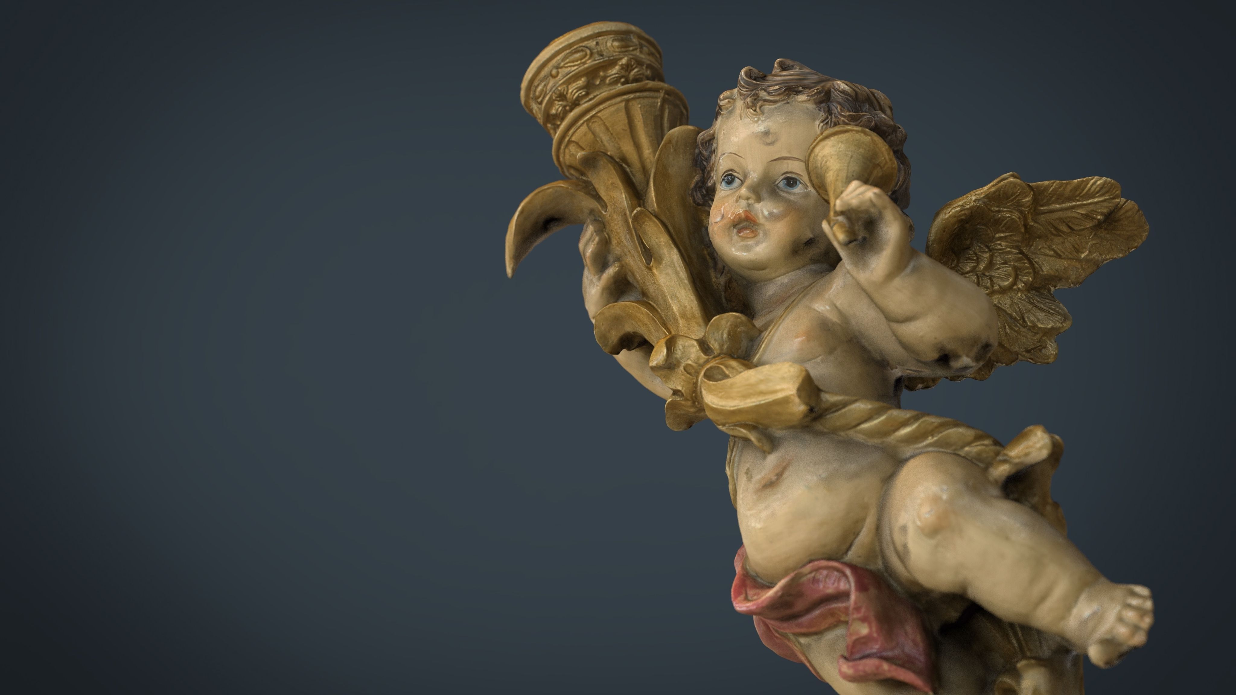 Angel Figure Low-poly 3D model_8