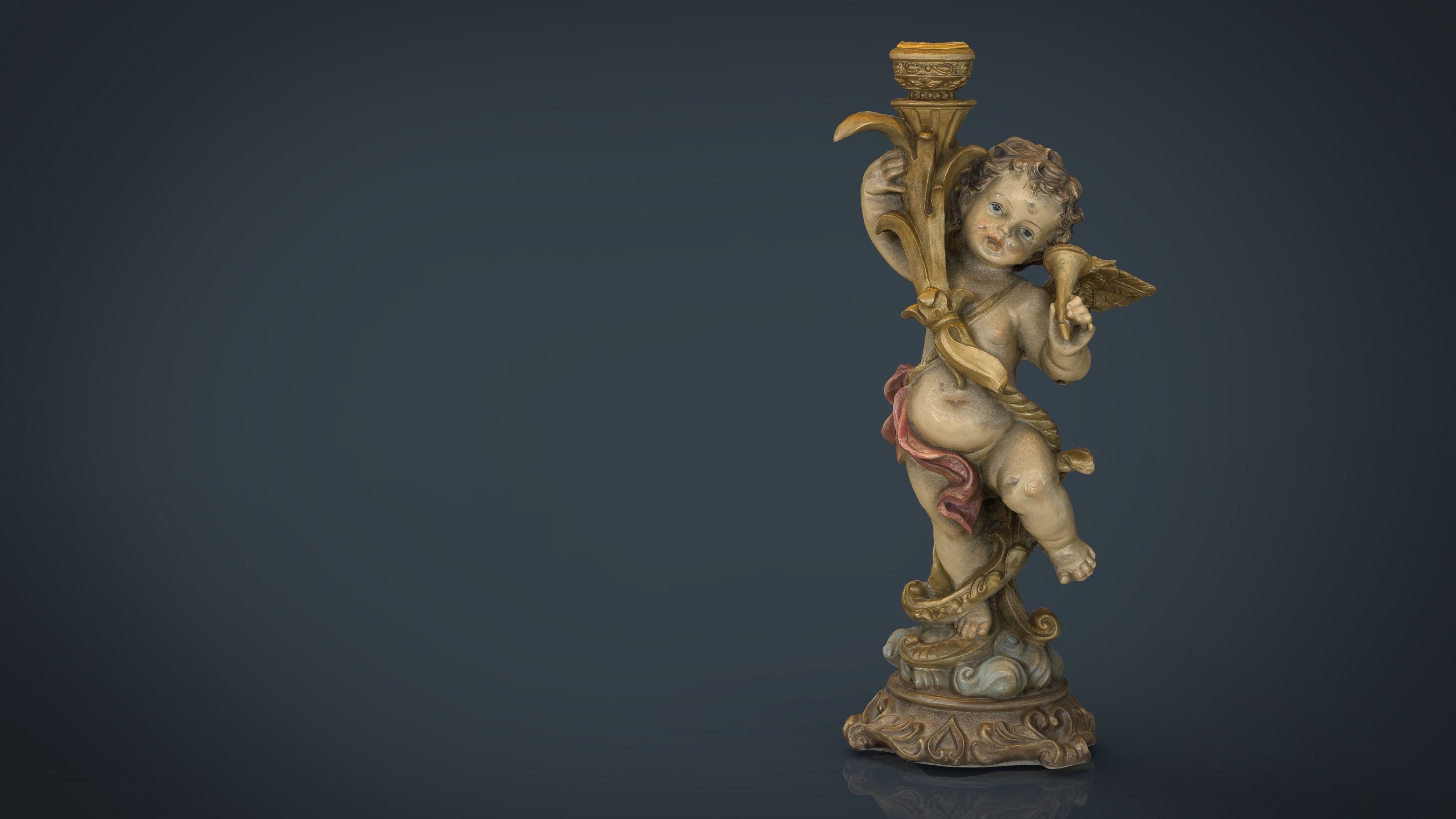 Angel Figure Low-poly 3D model_6