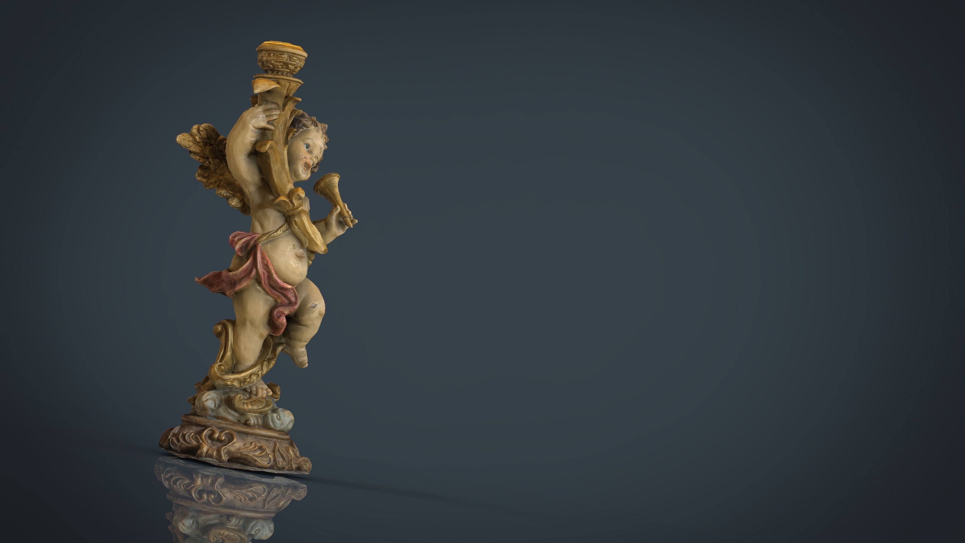 Angel Figure Low-poly 3D model_4