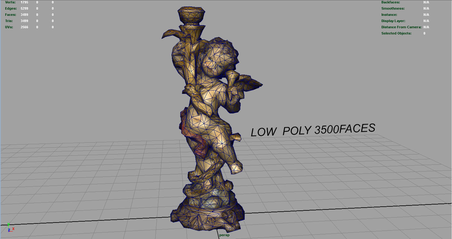 Angel Figure Low-poly 3D model_10