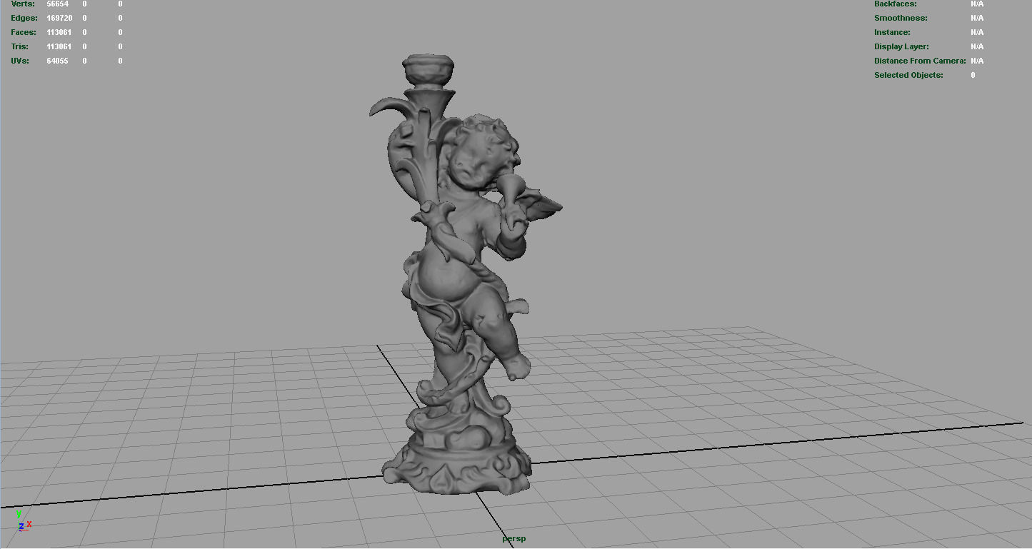 Angel Figure Low-poly 3D model_5