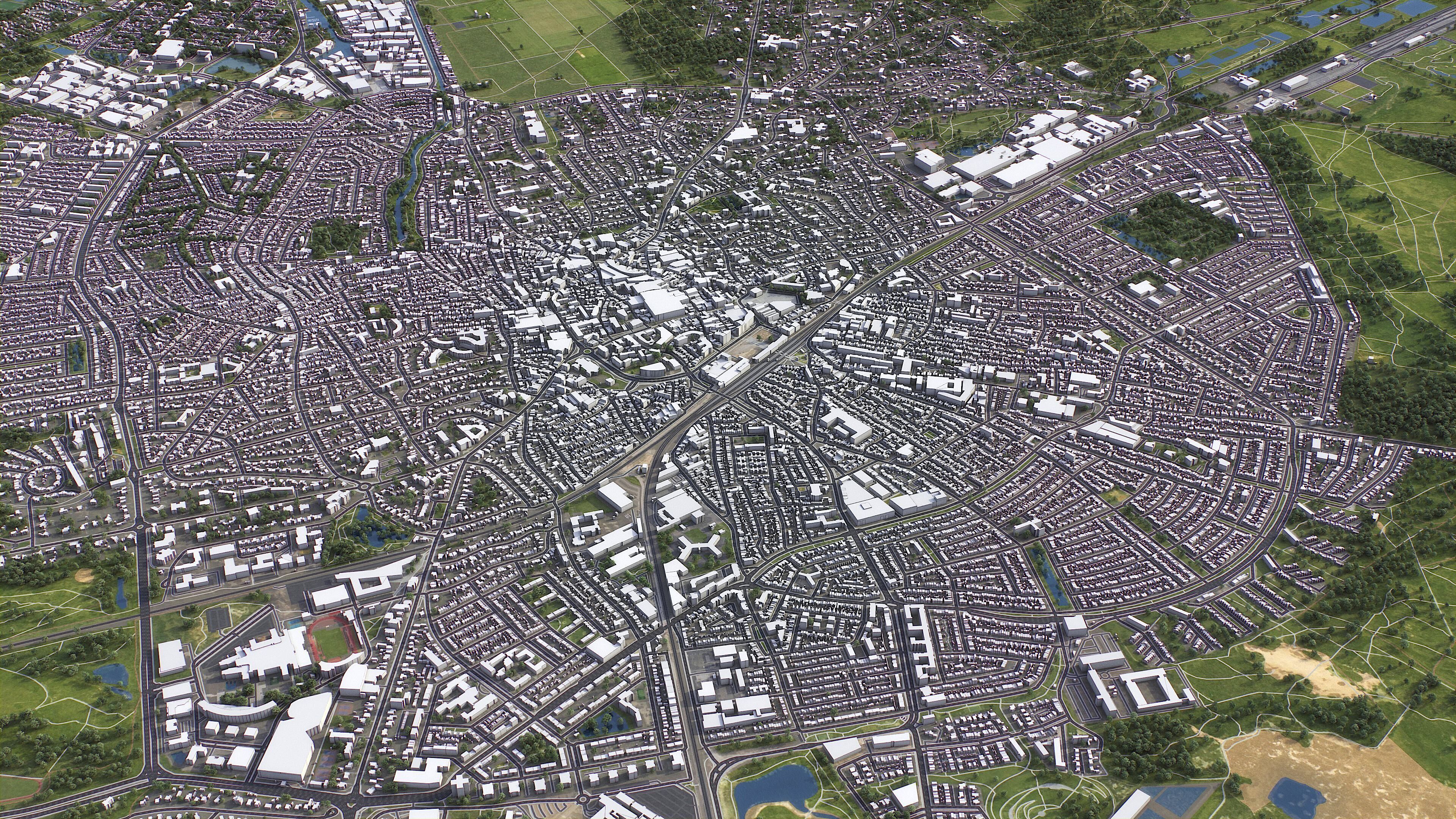 Hilversum - 3D City Model Low-poly 3D model_1