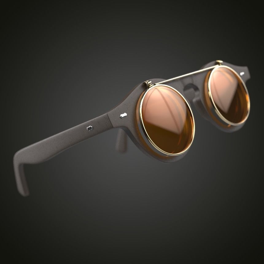 Flip-up Sunglasses 3D model_1