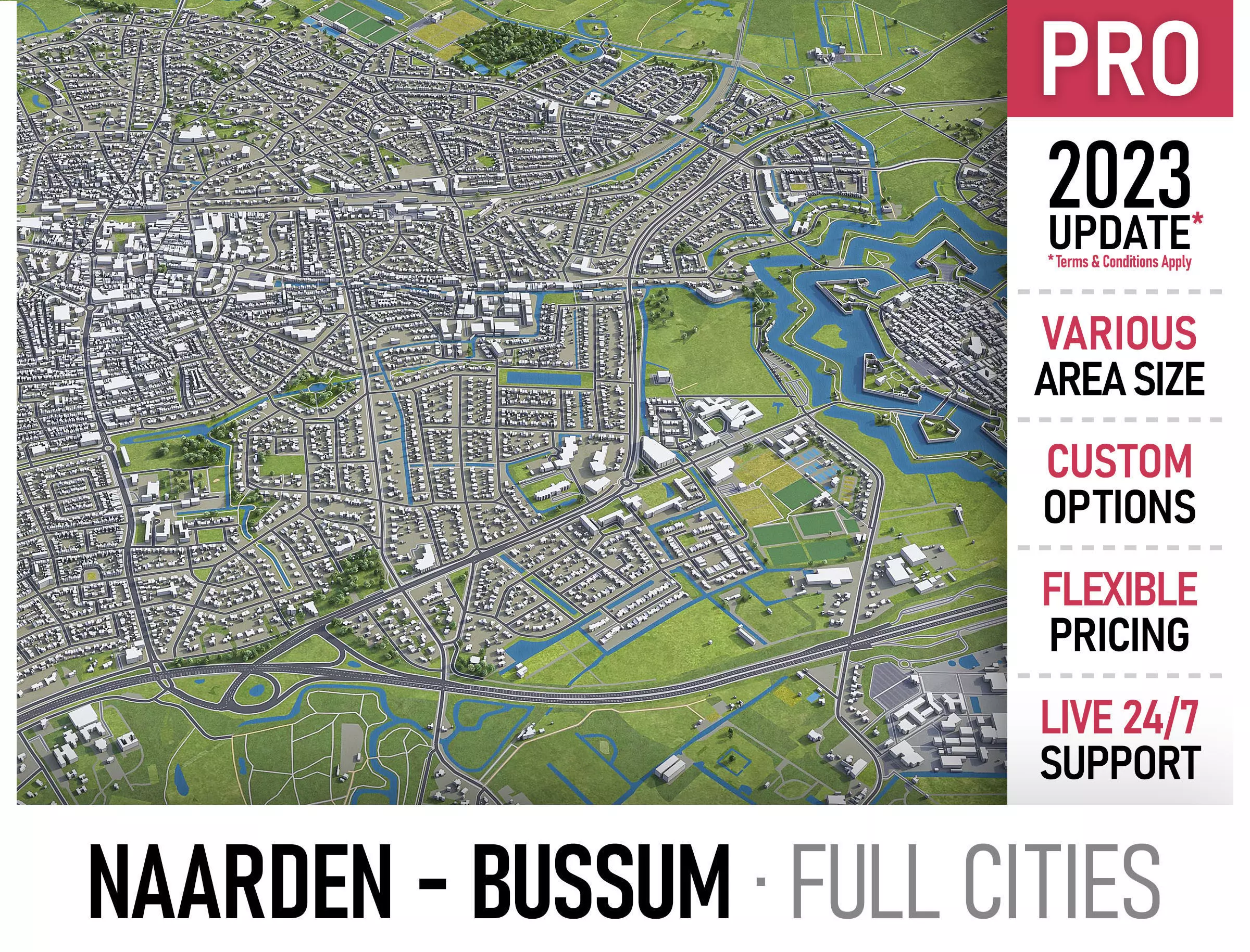 Naarden - 3D City Model Low-poly 3D model