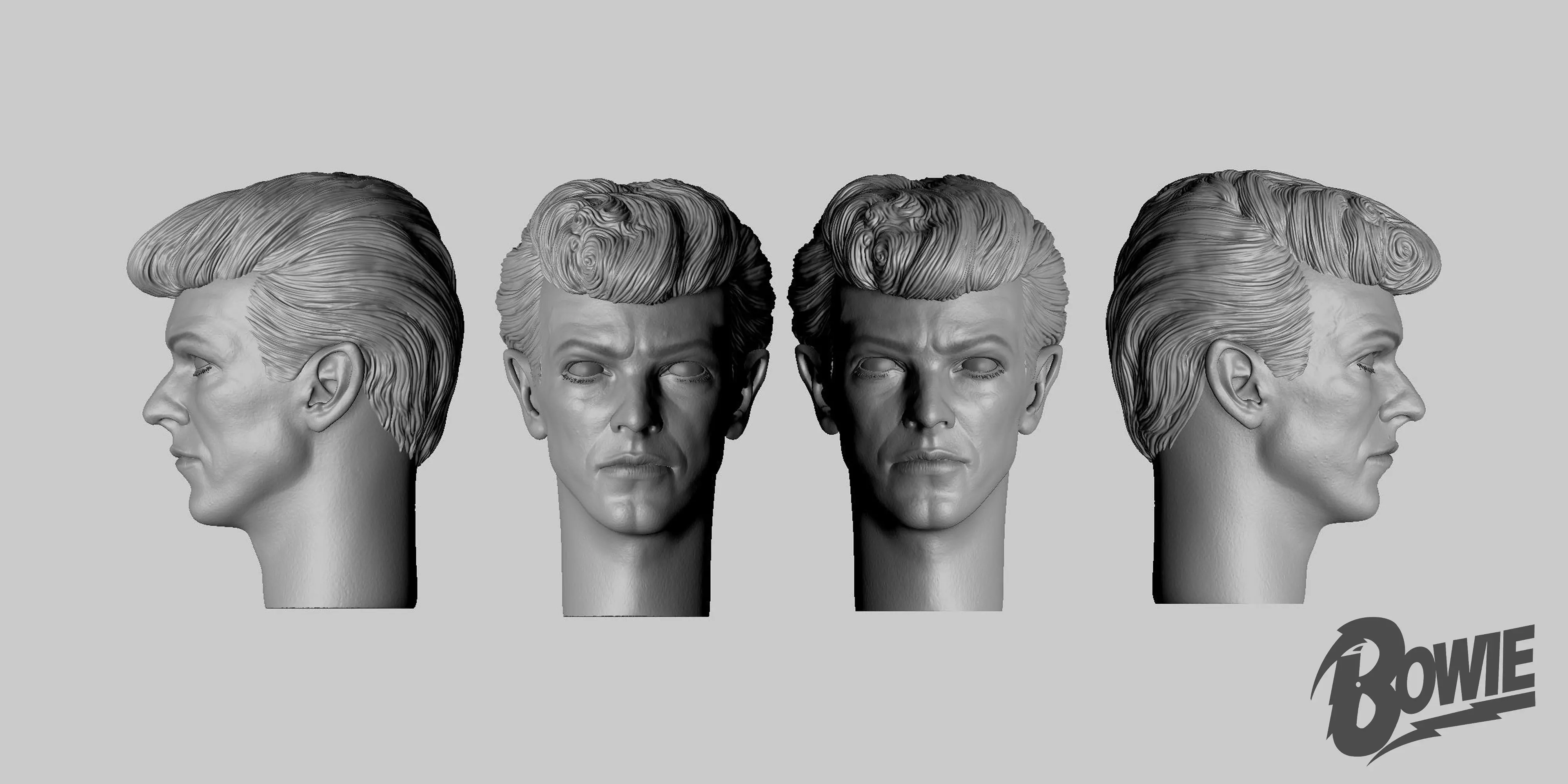 David Bowie  onesixth head 3D print model_0