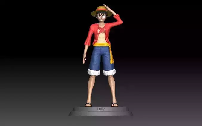 Luffy statue of character from one piece 3D model