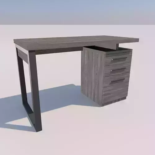 Helio Office Desk Gray Wood