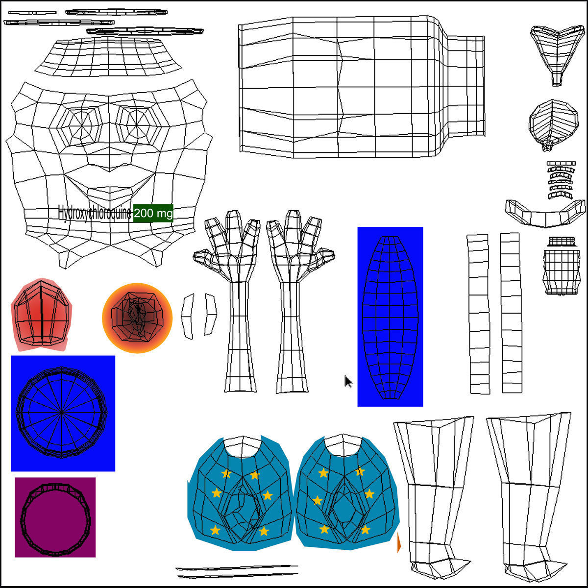 Cartoon Covid Killer RIGGED and Animated Low-poly 3D model_12
