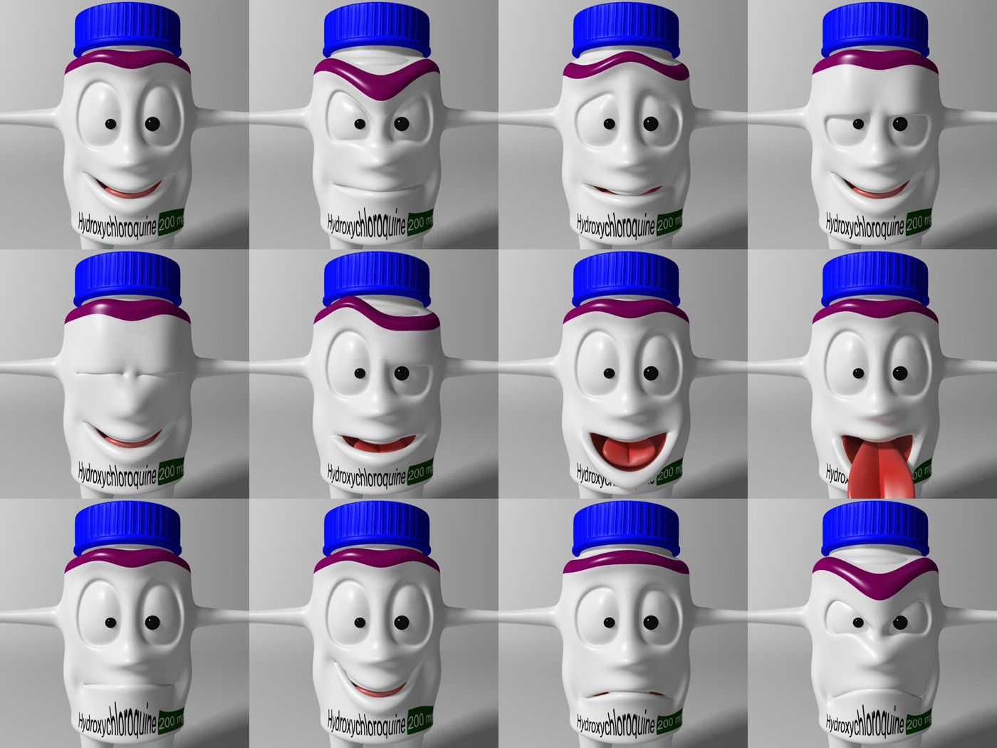 Cartoon Covid Killer RIGGED and Animated Low-poly 3D model_11