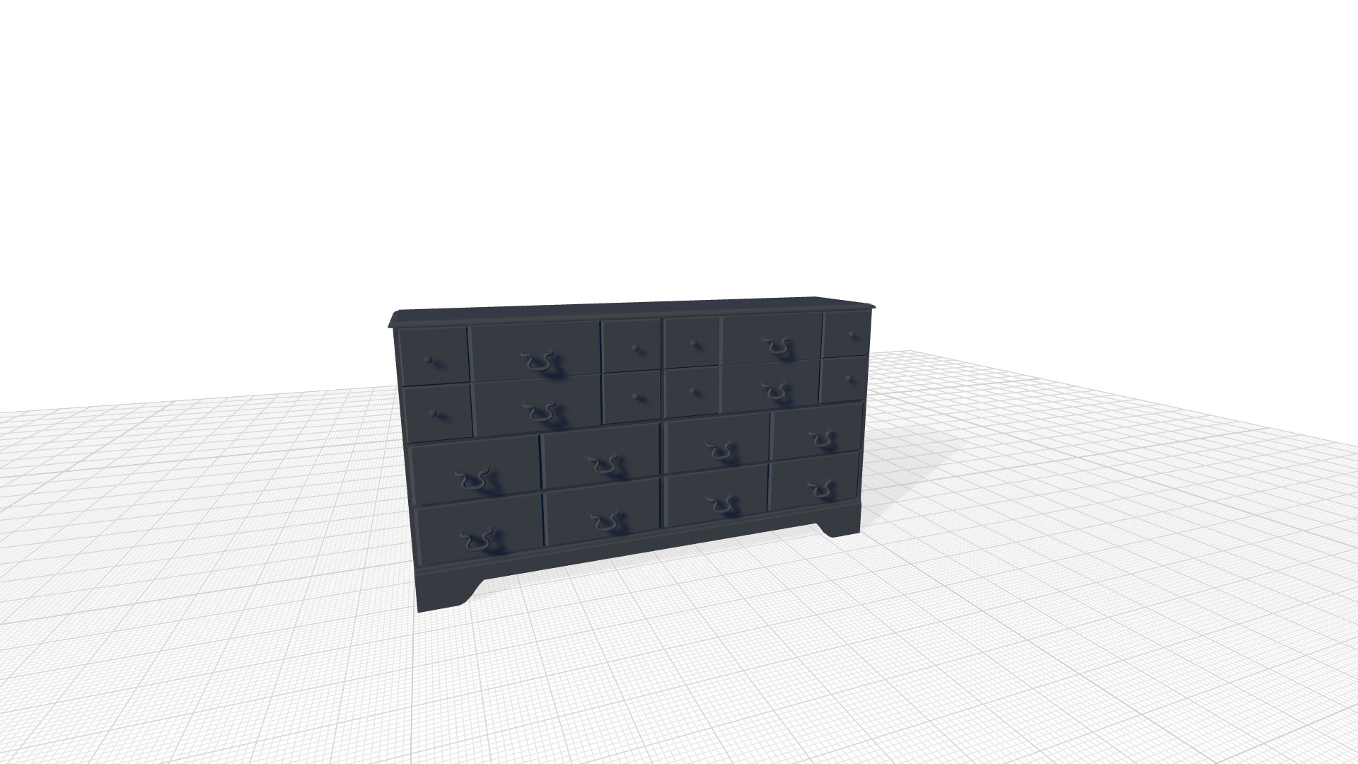 Cabinet wooden chest of drawers 3D model_5