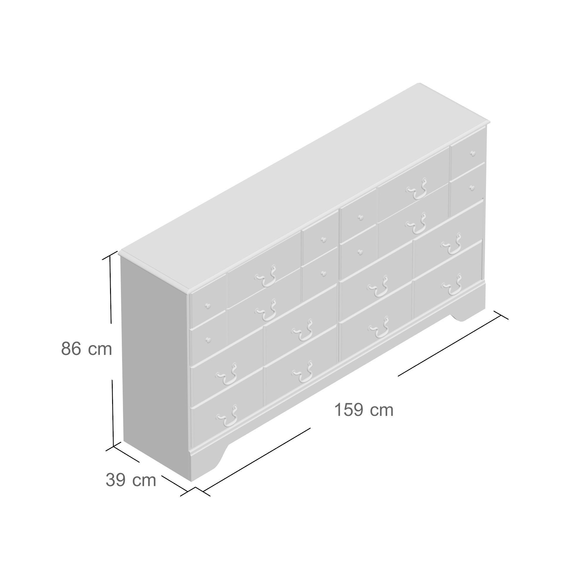 Cabinet wooden chest of drawers 3D model_1
