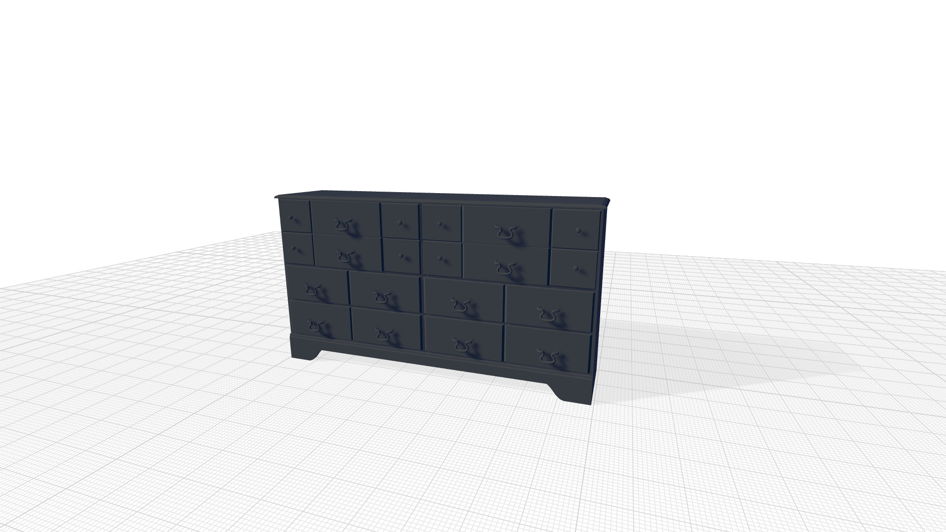 Cabinet wooden chest of drawers 3D model_6