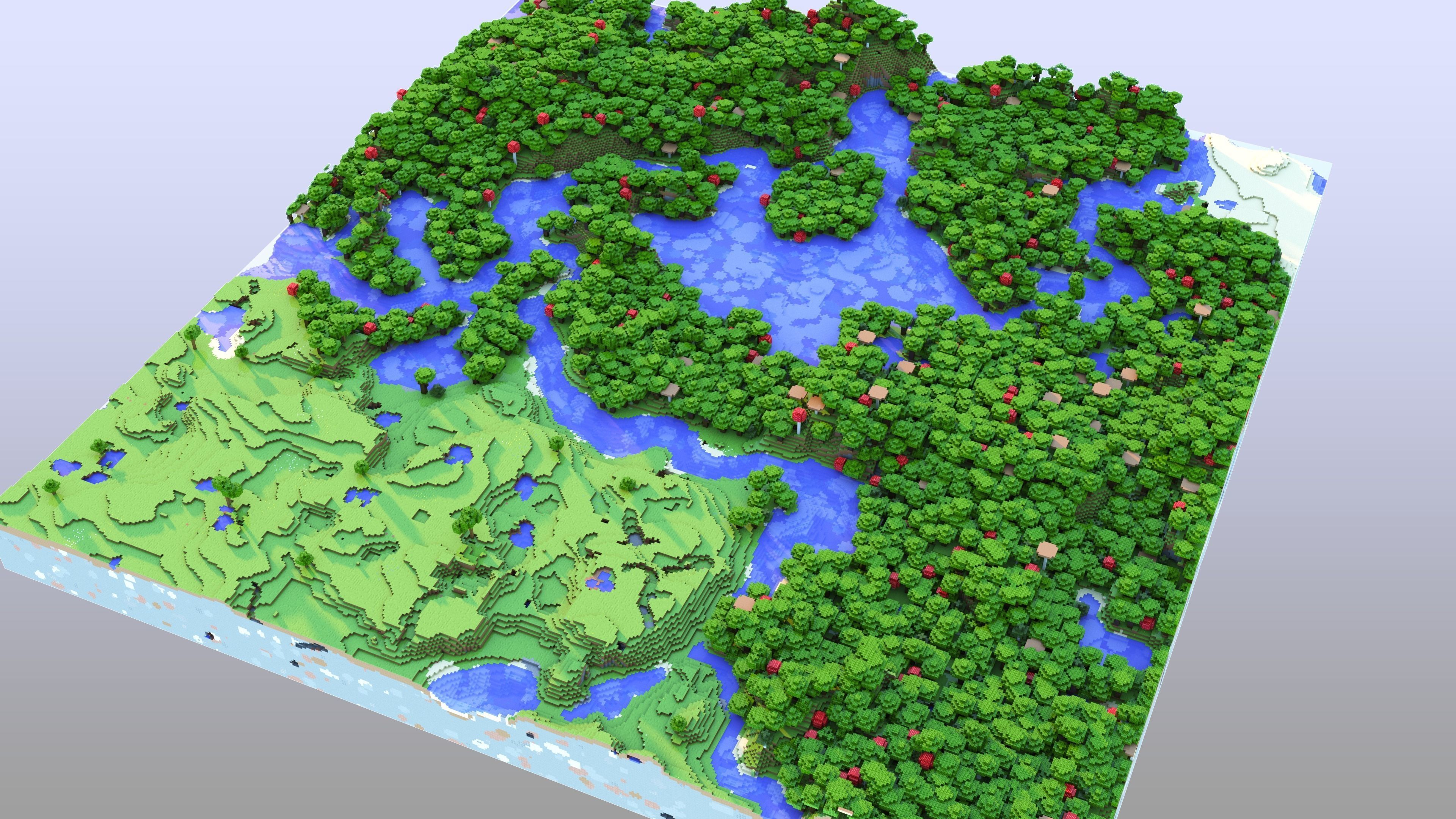 Minecraft Lakey - Forest Landscape 3D model_10