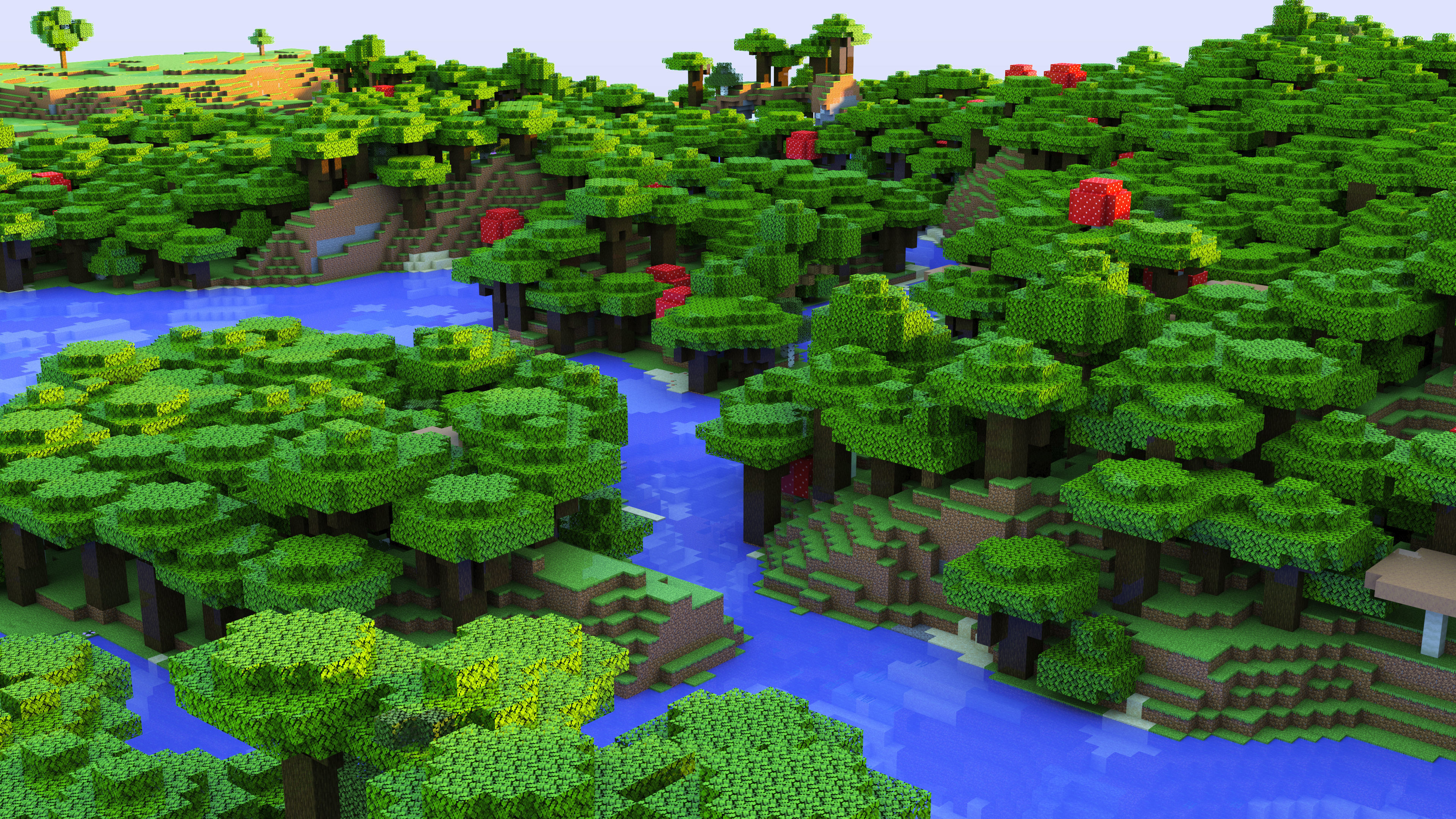 Minecraft Lakey - Forest Landscape 3D model_7