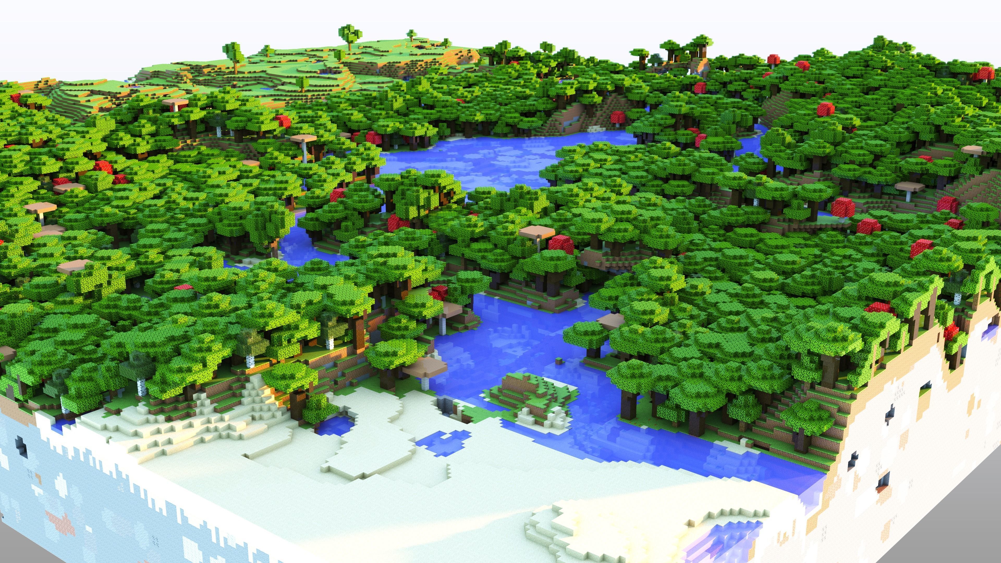 Minecraft Lakey - Forest Landscape 3D model_3