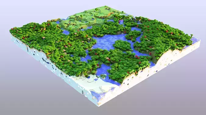Minecraft Lakey - Forest Landscape 3D model