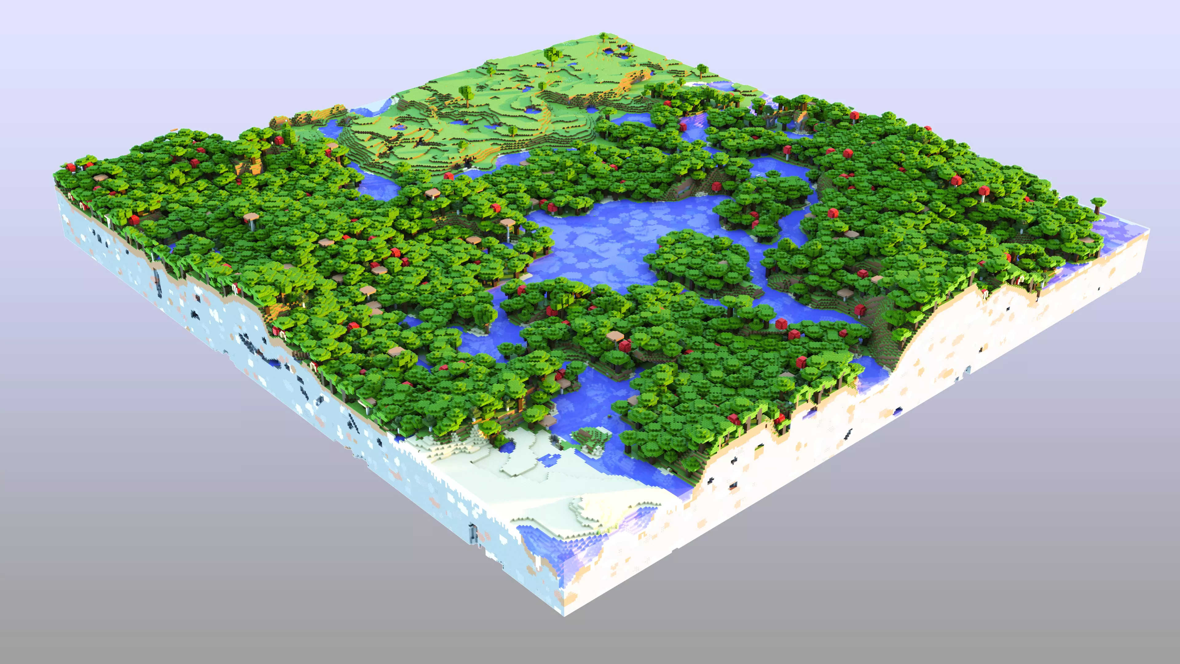 Minecraft Lakey - Forest Landscape 3D model_0