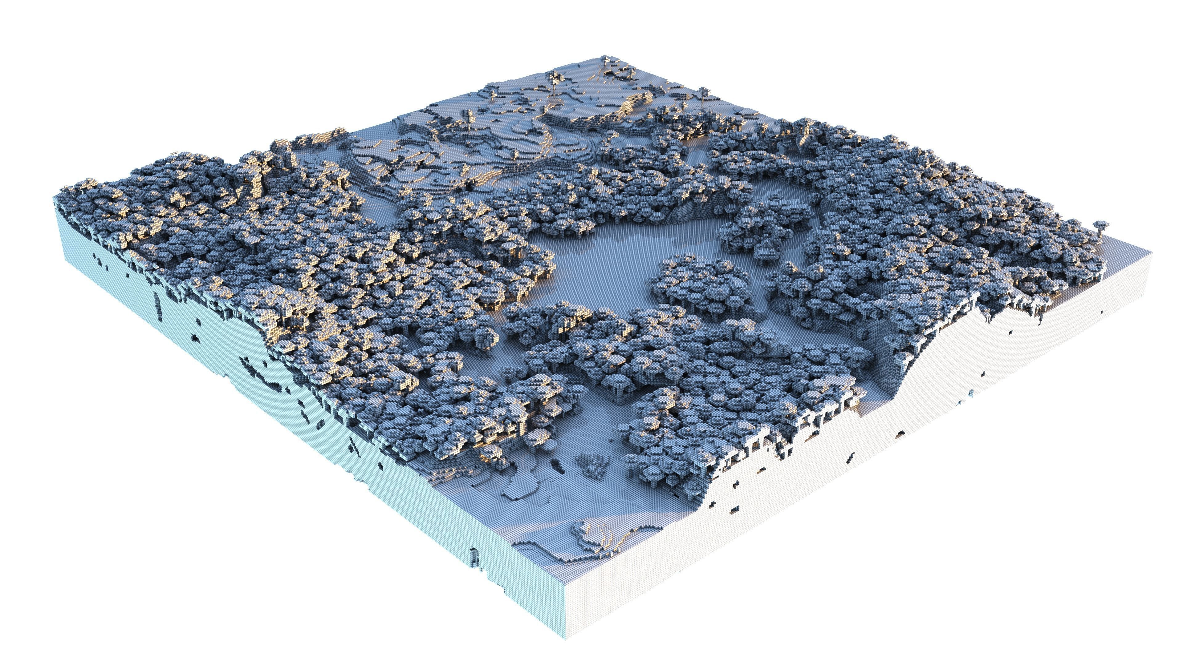 Minecraft Lakey - Forest Landscape 3D model_2