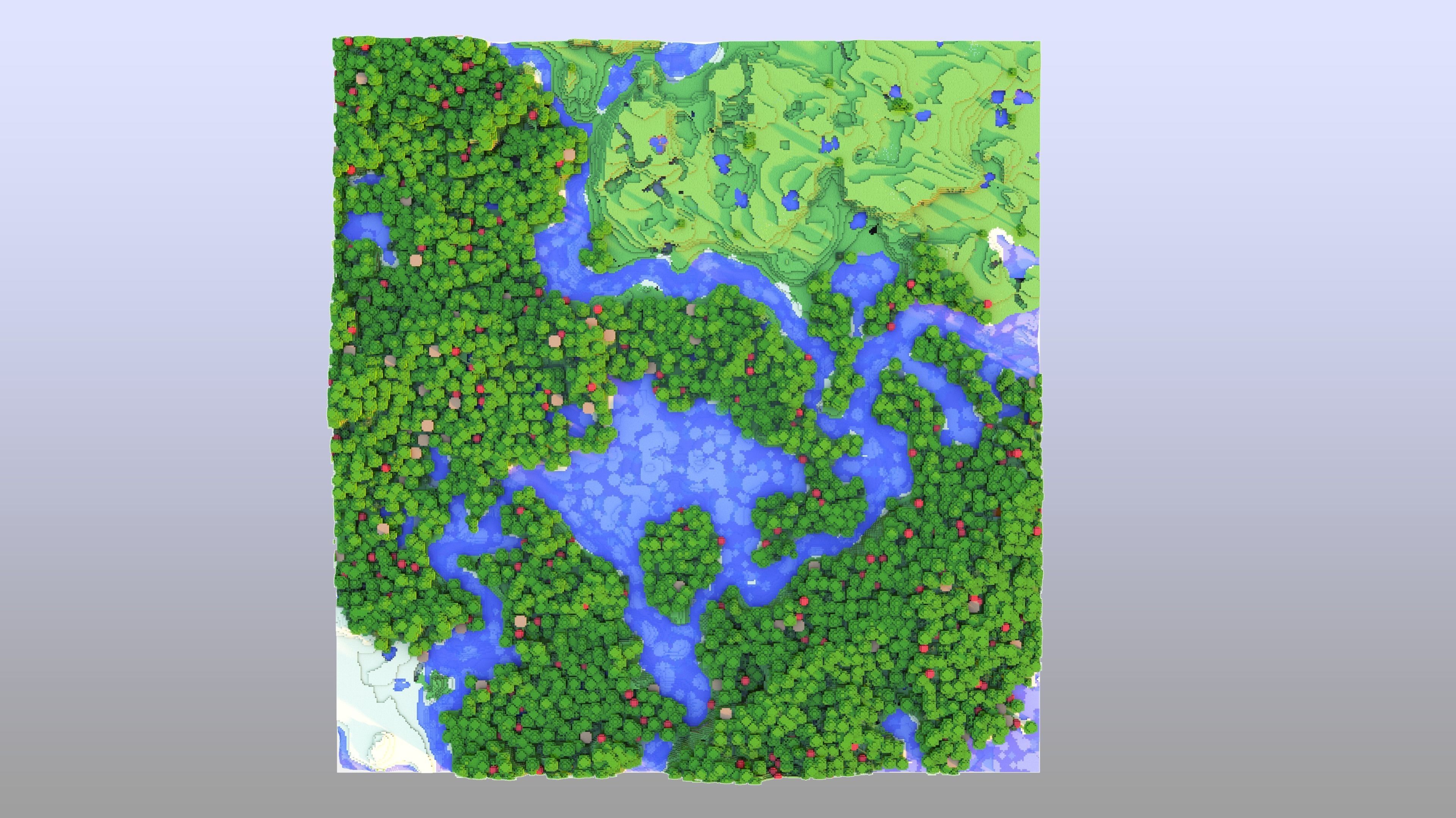 Minecraft Lakey - Forest Landscape 3D model_9