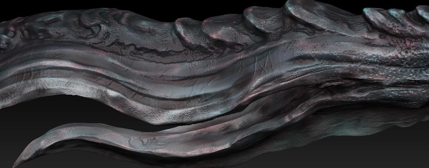 Aquatic Monster or Alien sculpt Low-poly 3D model_1