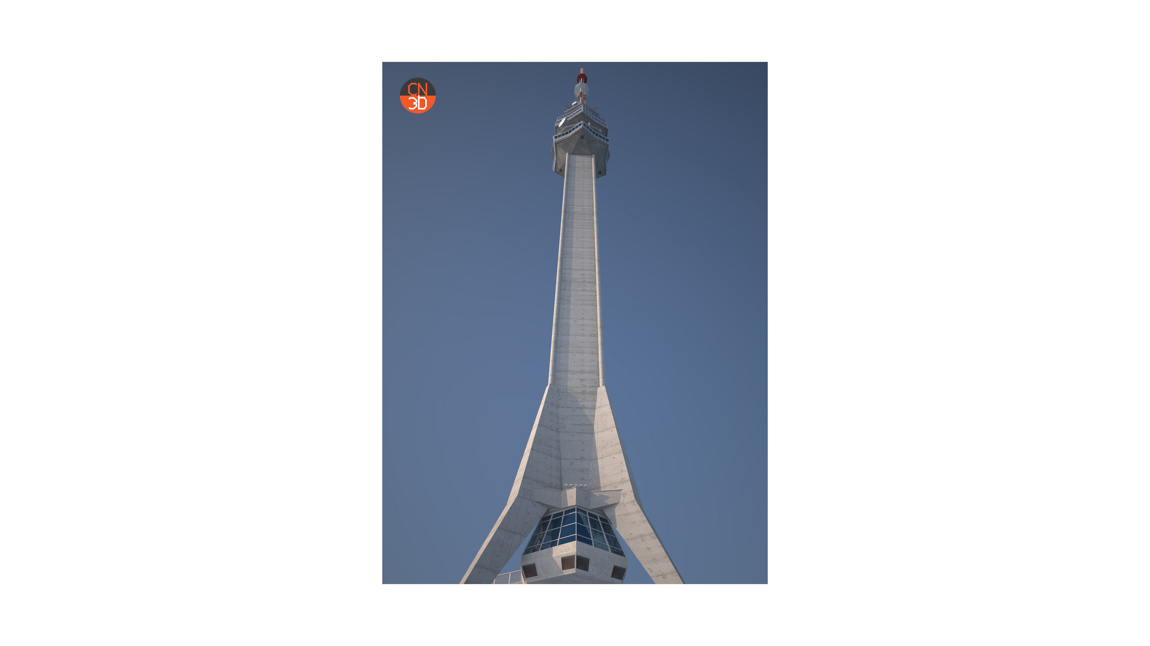 Avala Tower Low-poly 3D model_3