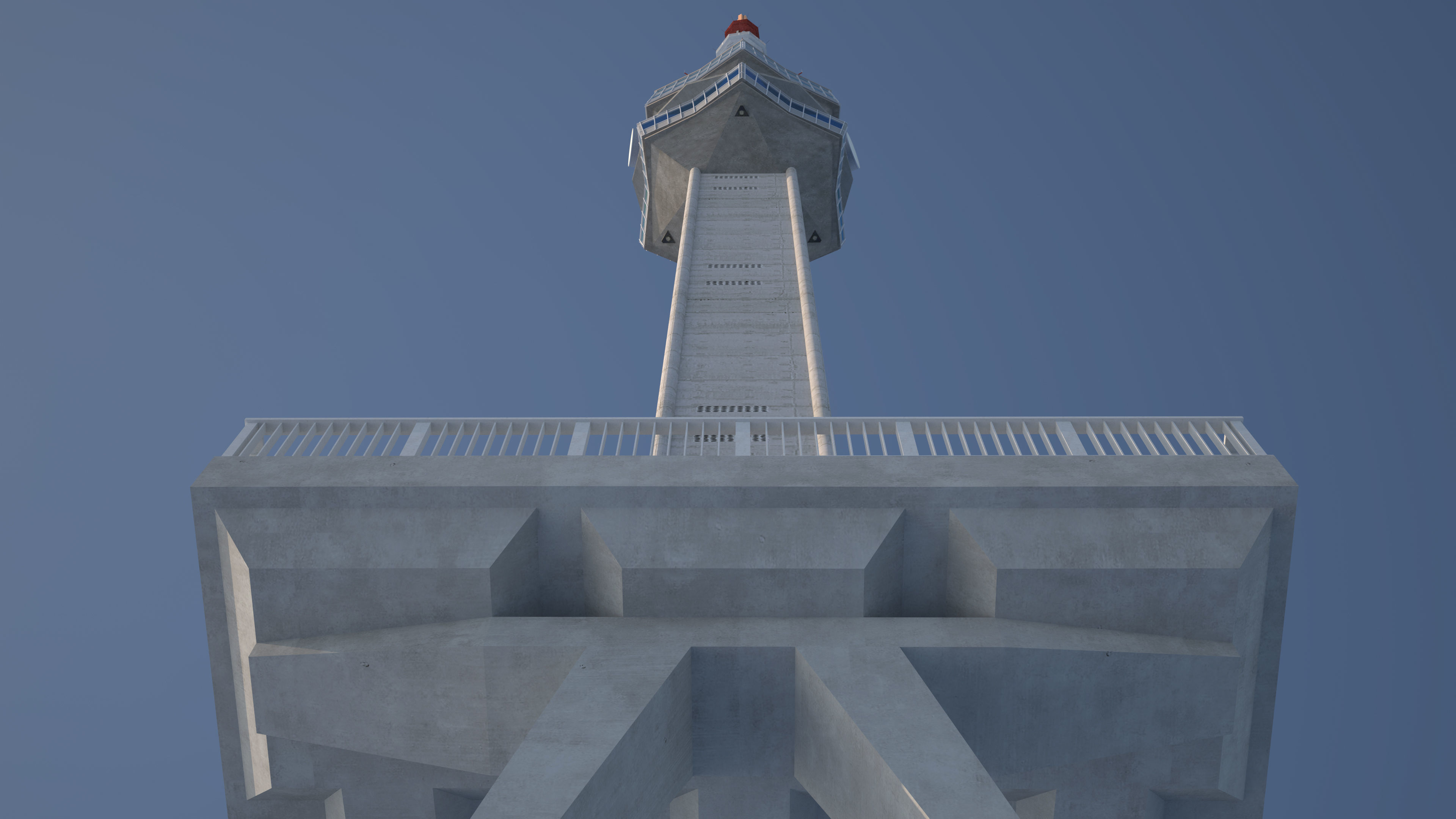 Avala Tower Low-poly 3D model_12