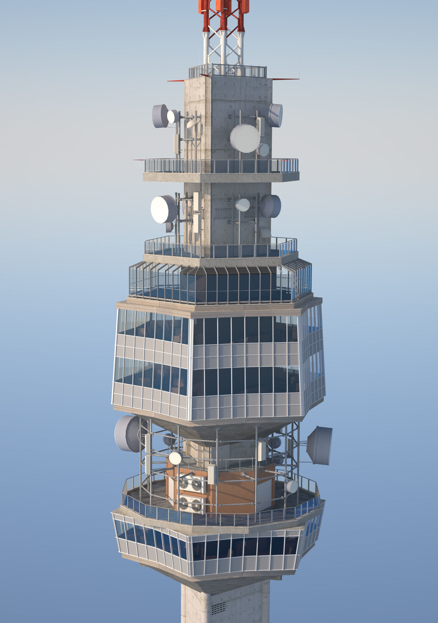 Avala Tower Low-poly 3D model_16