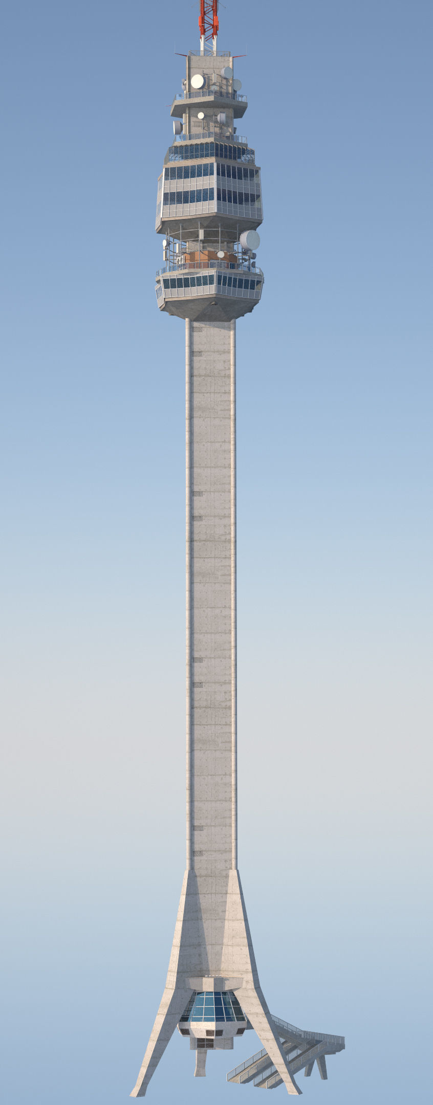 Avala Tower Low-poly 3D model_4