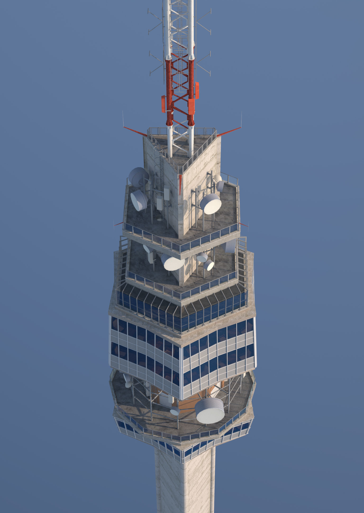 Avala Tower Low-poly 3D model_8