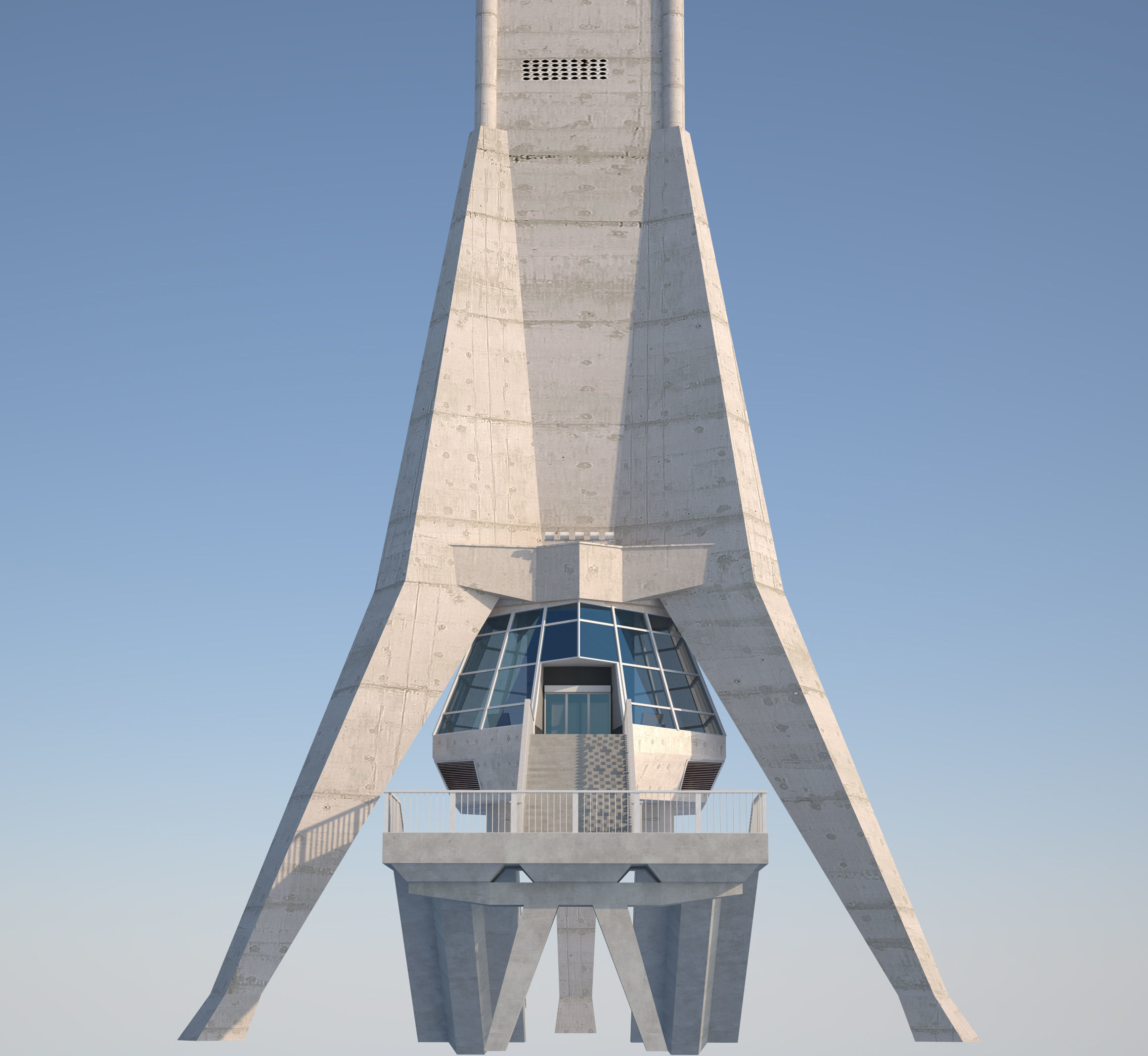 Avala Tower Low-poly 3D model_6