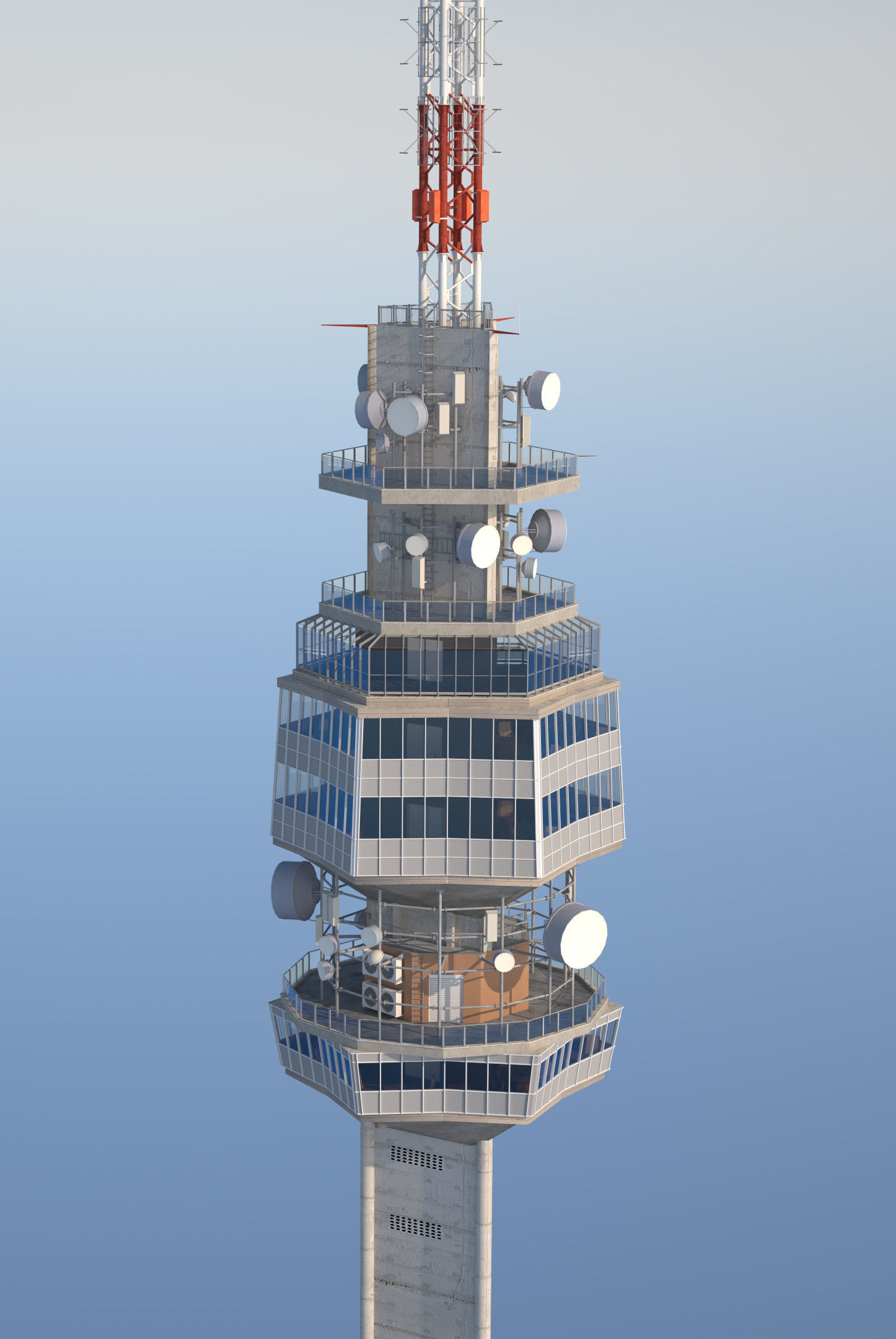 Avala Tower Low-poly 3D model_10
