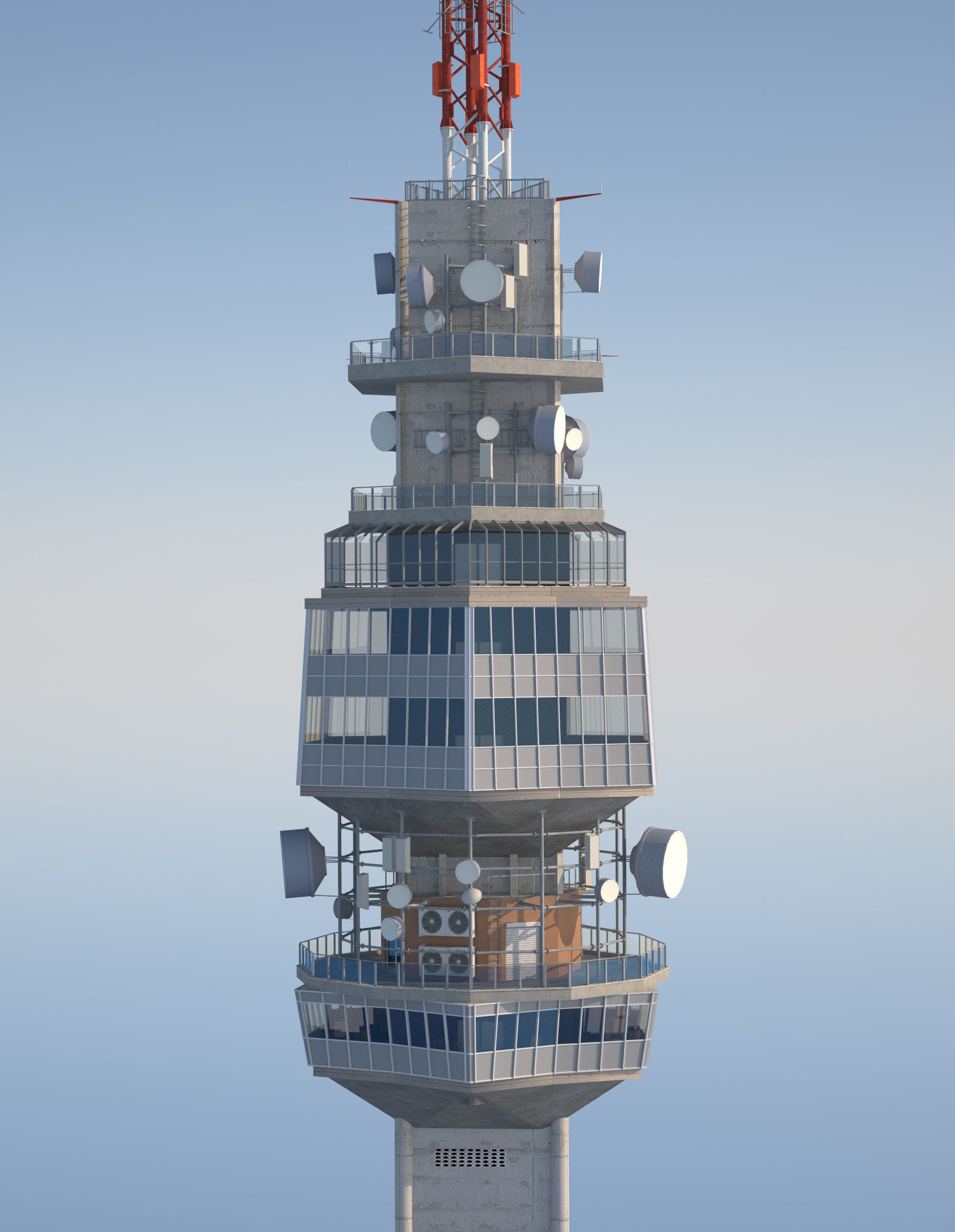 Avala Tower Low-poly 3D model_20