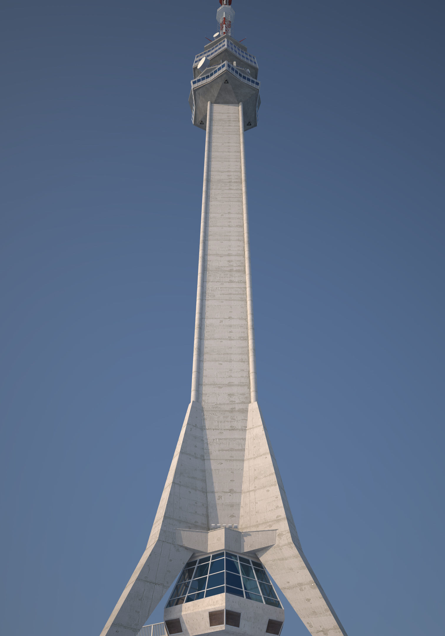 Avala Tower Low-poly 3D model_14