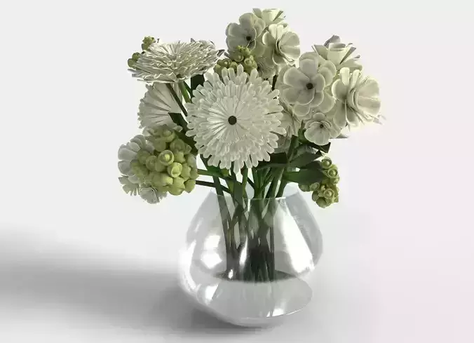 LUX ART SILKS ASSORTED WHITE CUT FLOWER WATER LIKE PLANT