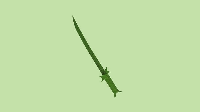Grass Sword Adventure Time Free low-poly 3D model