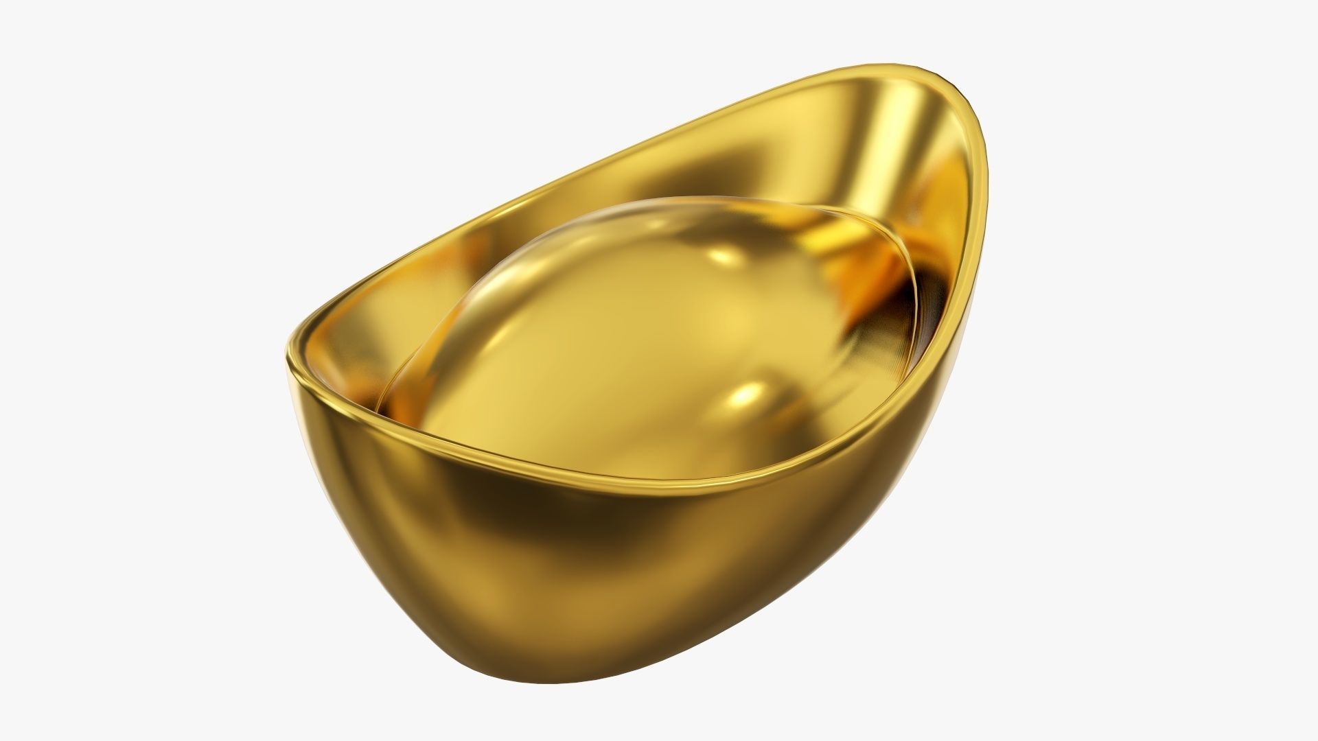 Chinese gold ingot 3D model_3