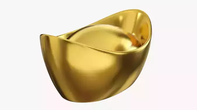 Chinese gold ingot 3D model