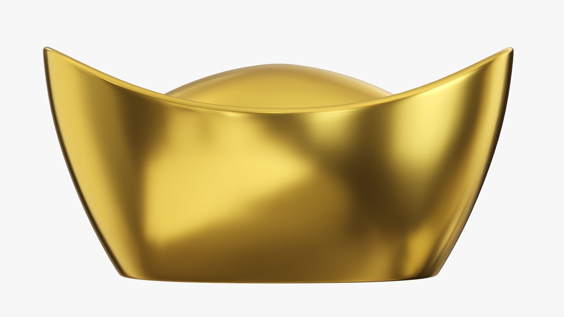 Chinese gold ingot 3D model_1