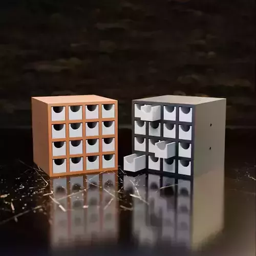 007M LA Unit Medium 16 Micro Drawer Storage Organiser 3D print model