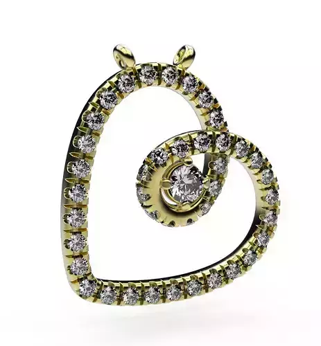 Pendant Heart In Gems